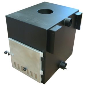 Poêle à bois Cube en aluminium marin